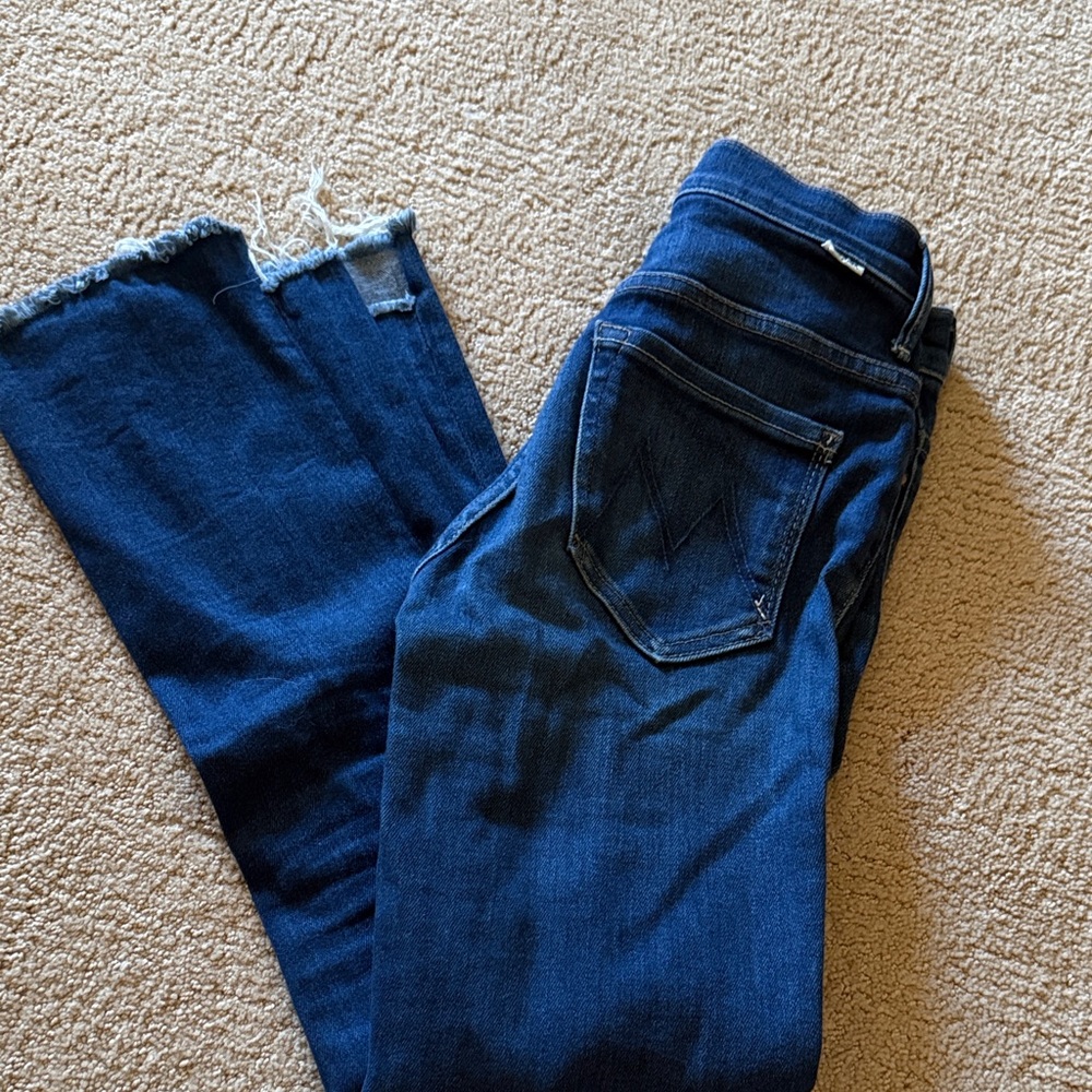 mother  Dark Blue Flare Jeans